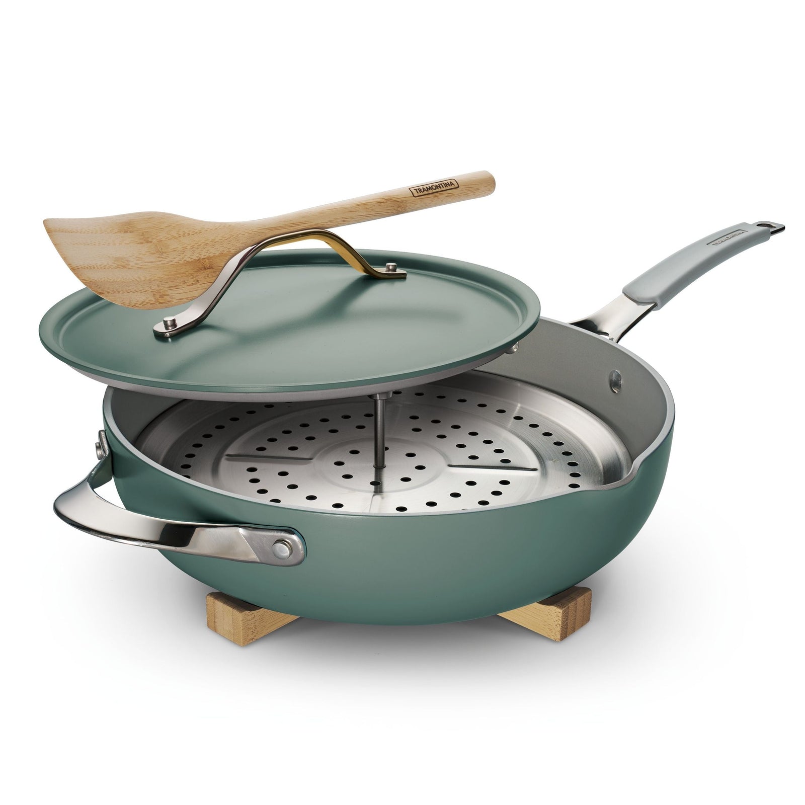 5 Qt All-in-One Plus Pan with trivet - Sea Salt D6N6 - product image 1