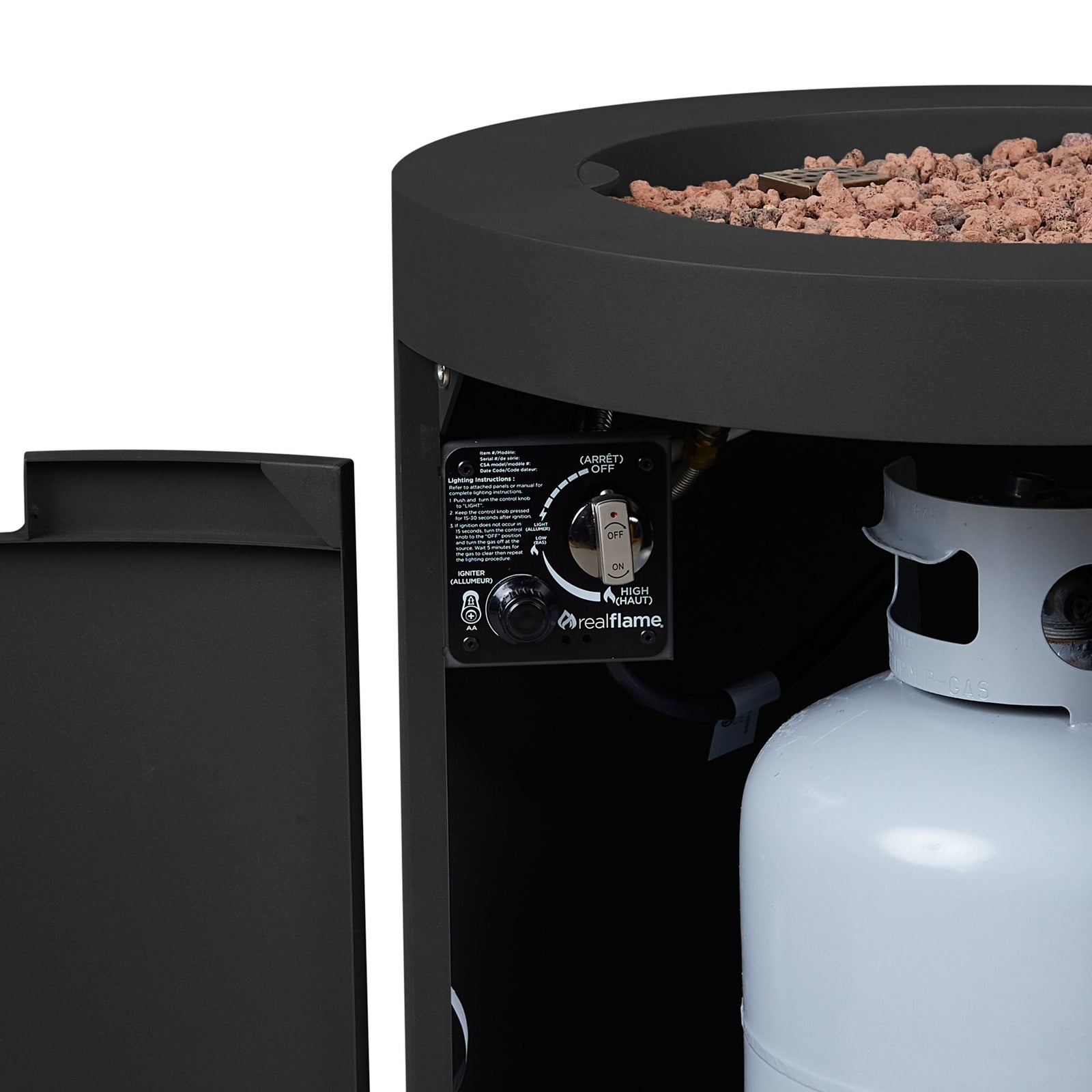 Steel Propane Fire Pit Hidden Tank in Black, 24-in P1H5 - product image 8