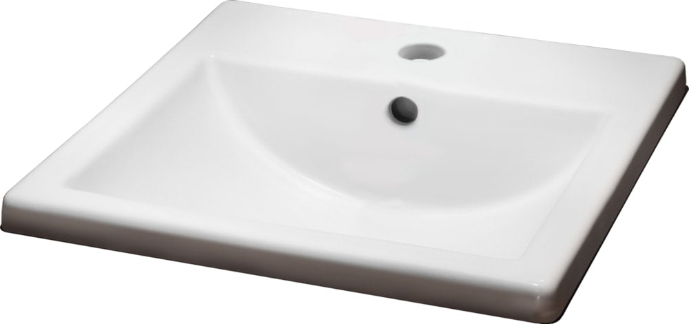 Marquette Square Drop-In Bathroom Sink/Basin with Overflow, White, 16x16-in N7G0 - product image 1