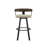 Lars Wood Swivel Counter Stool with Backrest, Black Frame, 26-in P9L5 - product image 1