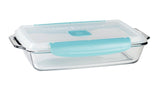 Rectangular Glass Bakeware Container with TrueLock Vented Locking Lid, 3-qt I7Q8 - product image 1