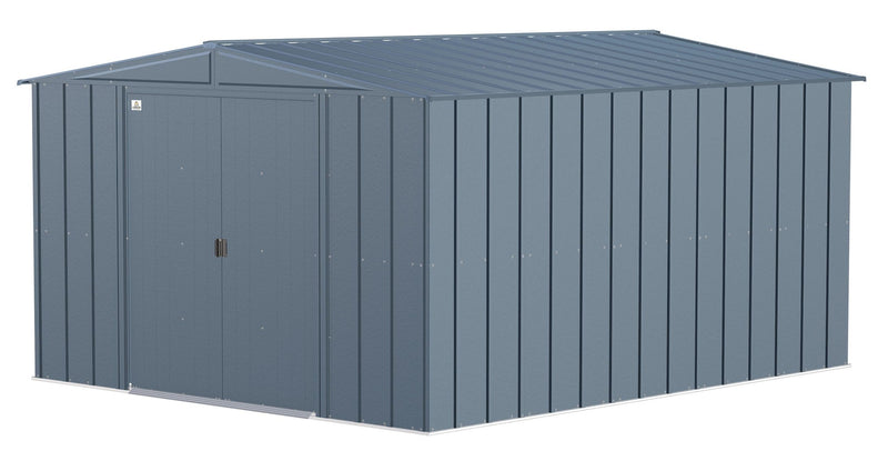 Classic Galvanized Steel Storage Shed, Blue Grey, 10-ft x 12-ft L9U4