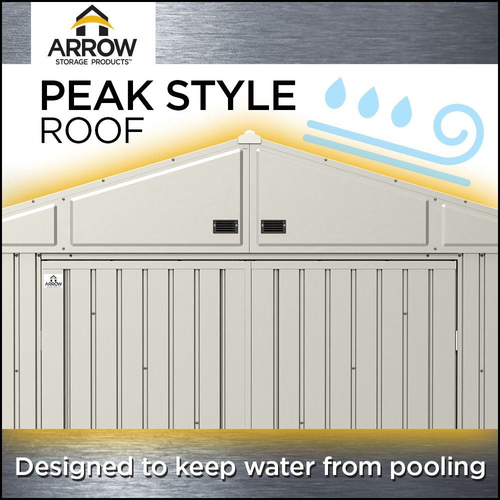 Elite 10x12-ft Cool Grey Corrosion-Resistant Steel Storage Shed V9O8 - product image 8