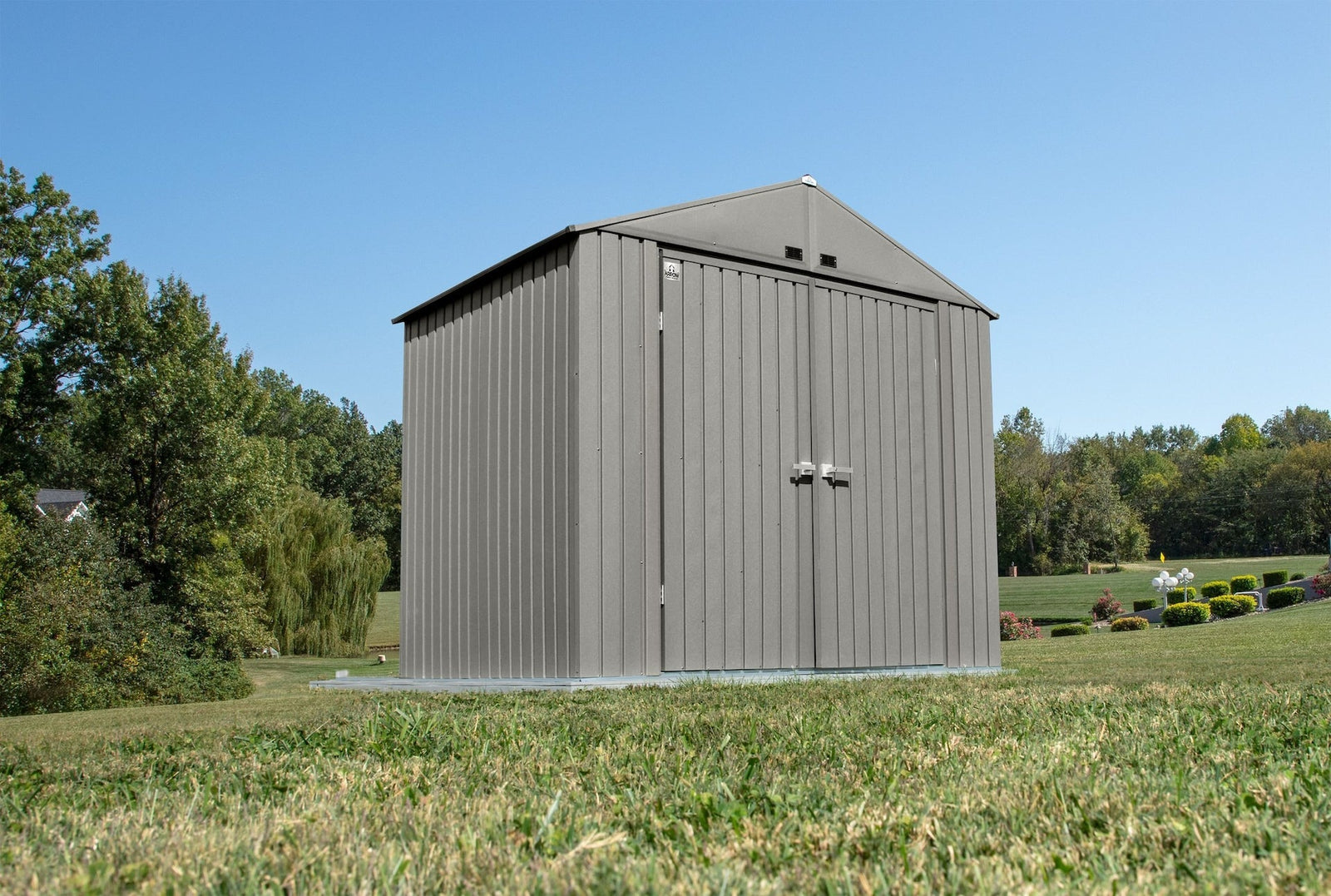 Elite Steel Storage Shed with Pent Roof, Cool Grey, 8-ft x 6-ft V8E8 - product image 4