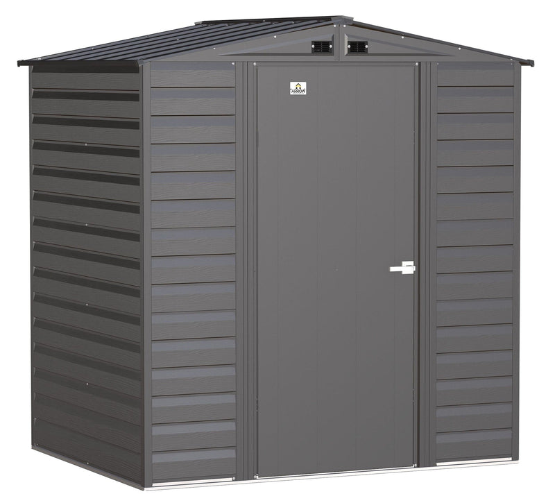 Select Galvanized Steel Storage Shed, Charcoal, 6-ft x 5-ft M2B3