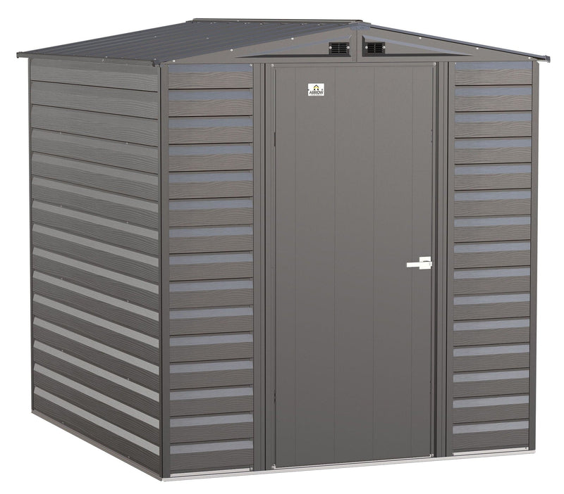 Select Galvanized Steel Storage Shed, Charcoal, 6-ft x 7-ft E8V6
