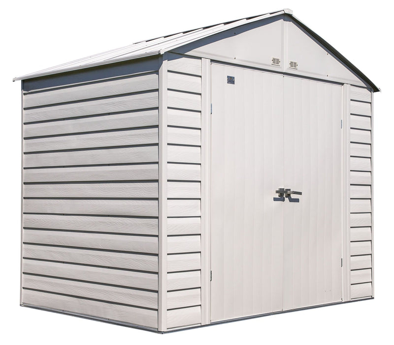 Select Galvanized Steel Storage Shed, Flute Grey, 8-ft x 6-ft F2D5