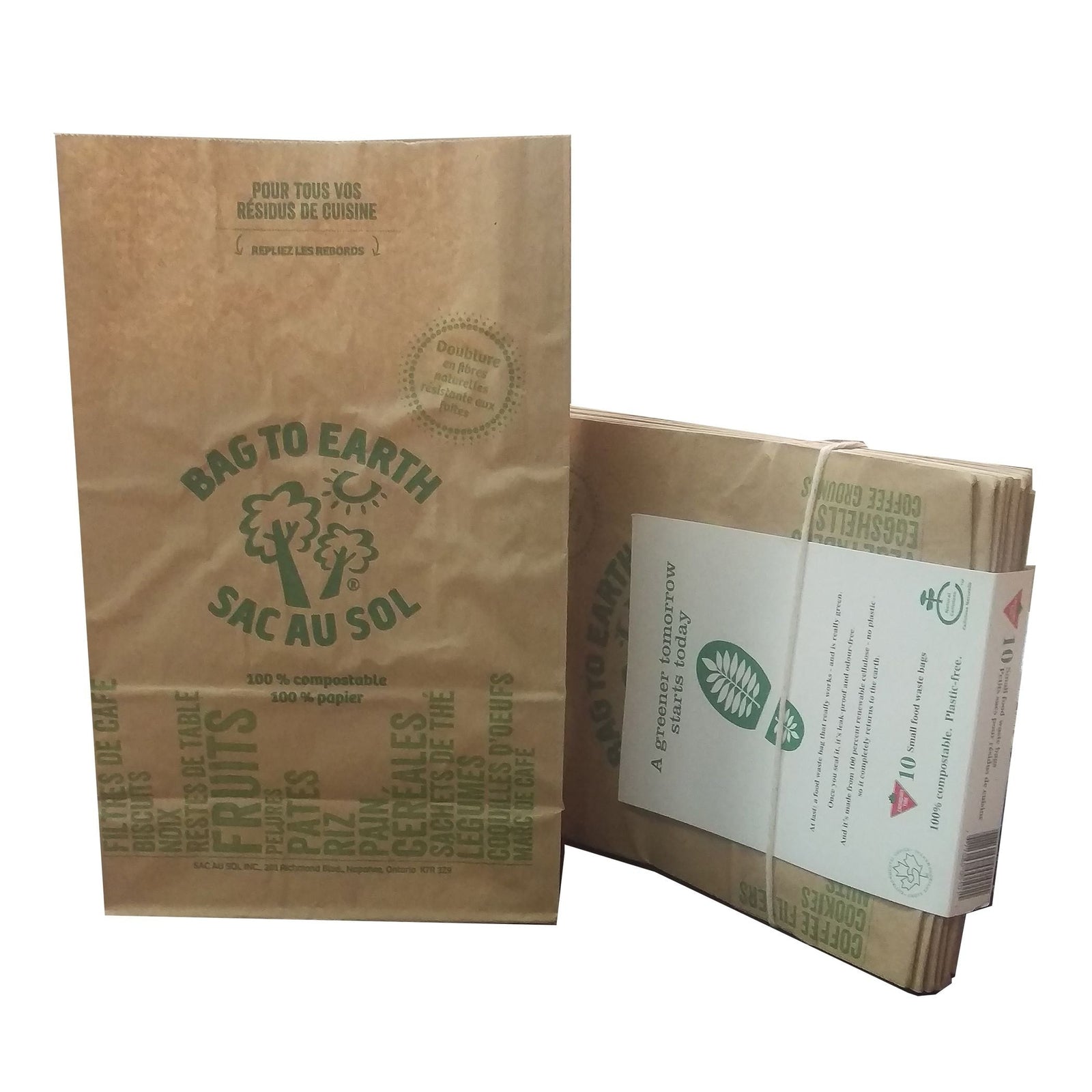 Bag to Earth Small Organic Compostable and Biodegradable Food Waste Bags, 10-pk, 5.5-L V9K1 - product image 1