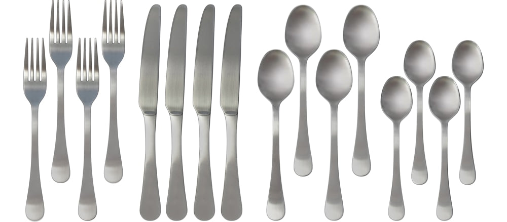 Basic Stainless Steel Flatware Set, Serves 4, 16-pc G9L9 - product image 1