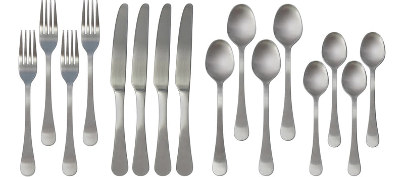 Basic Stainless Steel Flatware Set, Serves 4, 16-pc G9L9