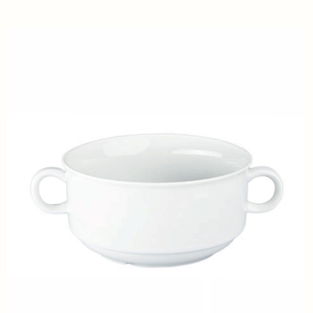 Porcelain Creme Soup Bowl with Handle, White, 355-mL I8E2 - product image 1