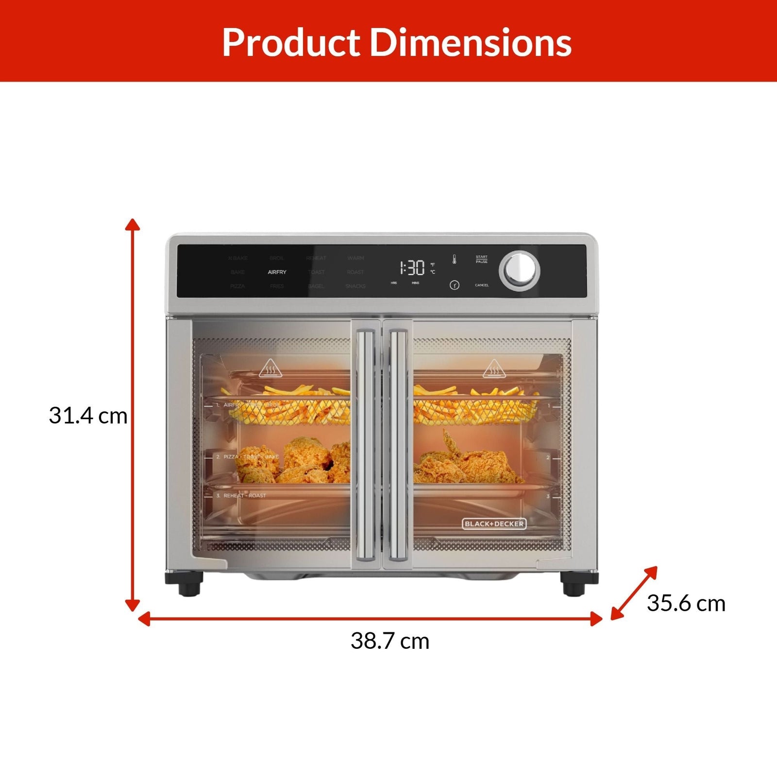 12-in-1 French Door Digital Countertop Convection Oven with Air Fry, 6-Slices I6X3 - product image 2