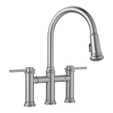 Empressa Pull-Down Dual-Spray Bridge Faucet, PVD Steel R2F8 - product image 1