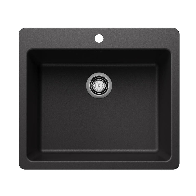 Liven SILGRANIT 25-in Single Bowl Dual Mount Kitchen Sink, Anthracite Z6U5
