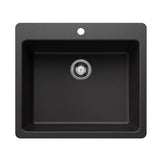 Liven SILGRANIT 25-in Single Bowl Dual Mount Kitchen Sink, Anthracite S9W9 - product image 1
