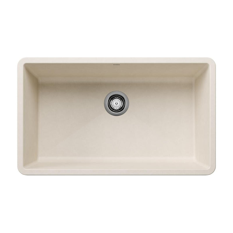 Precis SILGRANIT 32-in Super Single Undermount Kitchen Sink, Soft White J5I0