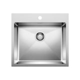 Quatrus R15 22-in Single Bowl Dual Mount Stainless Steel Kitchen Sink S2U5 - product image 1