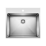 Quatrus R15 25-in Single Bowl Dual Mount Stainless Steel Laundry Sink G9P3 - product image 1