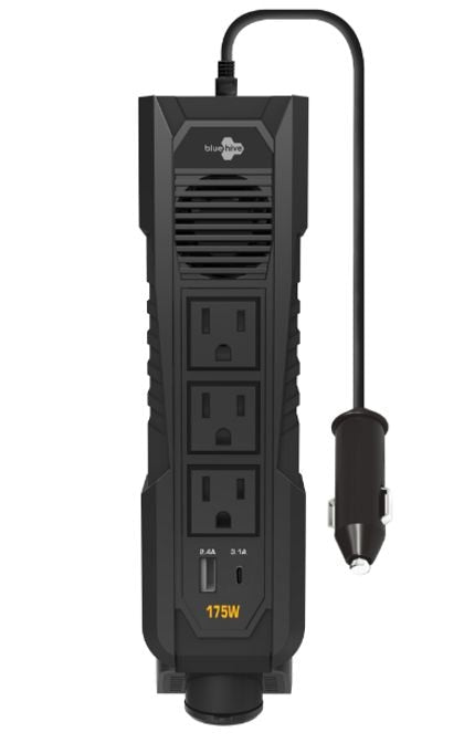 Power Inverter with USB Ports & Electrical Outlets, 175W I2M6