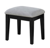 Lynn 1-Drawer Black Dressing Table Makeup Vanity Set with Stool and Mirror V5A1 - product image 1
