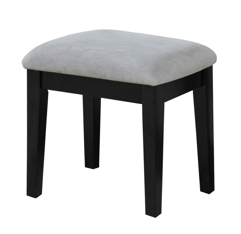 Lynn 1-Drawer Black Dressing Table Makeup Vanity Set with Stool and Mirror M6C1