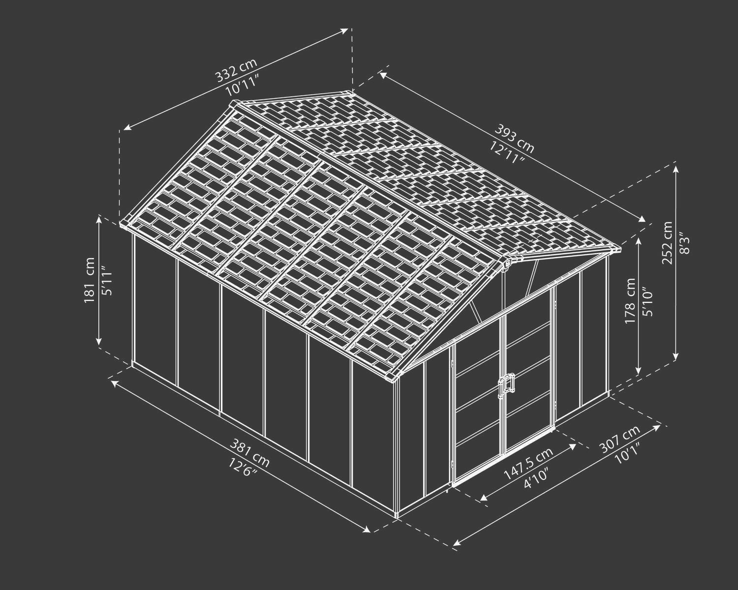 Yukon Multi-Function Polycarbonate Garage, 11x13-ft A9R0 - product image 5