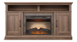 Abbotsford Media Console Electric Fireplace TV Stand, 60-in, 1400W, Includes Remote Control, Brown Y0R9 - product image 1
