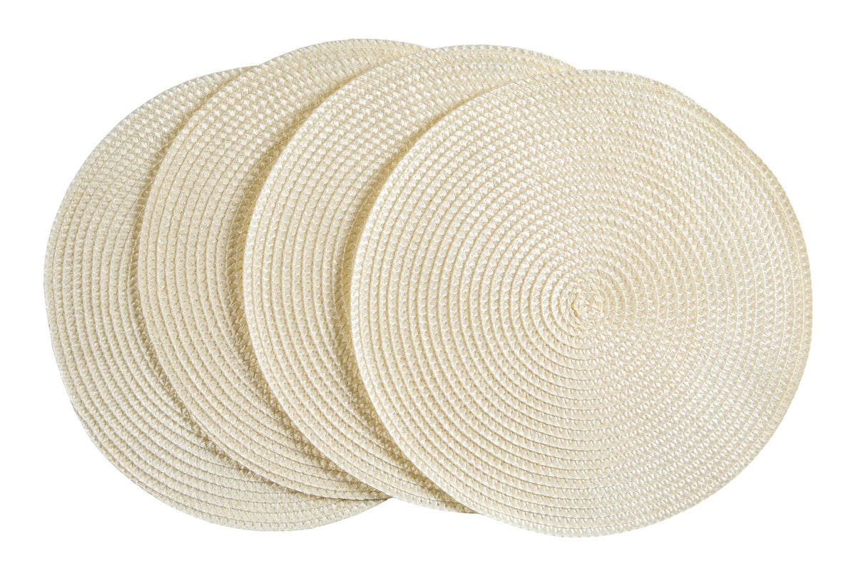 Braided Round Placemats, Cream, 4-pk L9R2 - product image 1