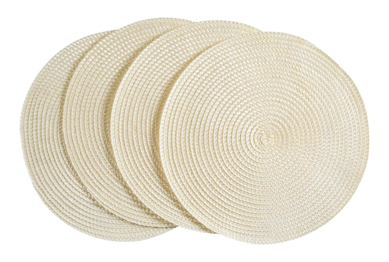Braided Round Placemats, Cream, 4-pk L9R2