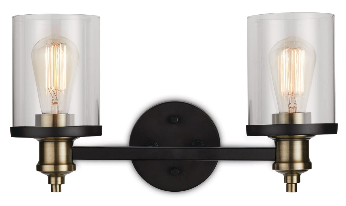 Calliet 2-Light Vanity Light, Matte Black/Brass X5V3 - product image 1