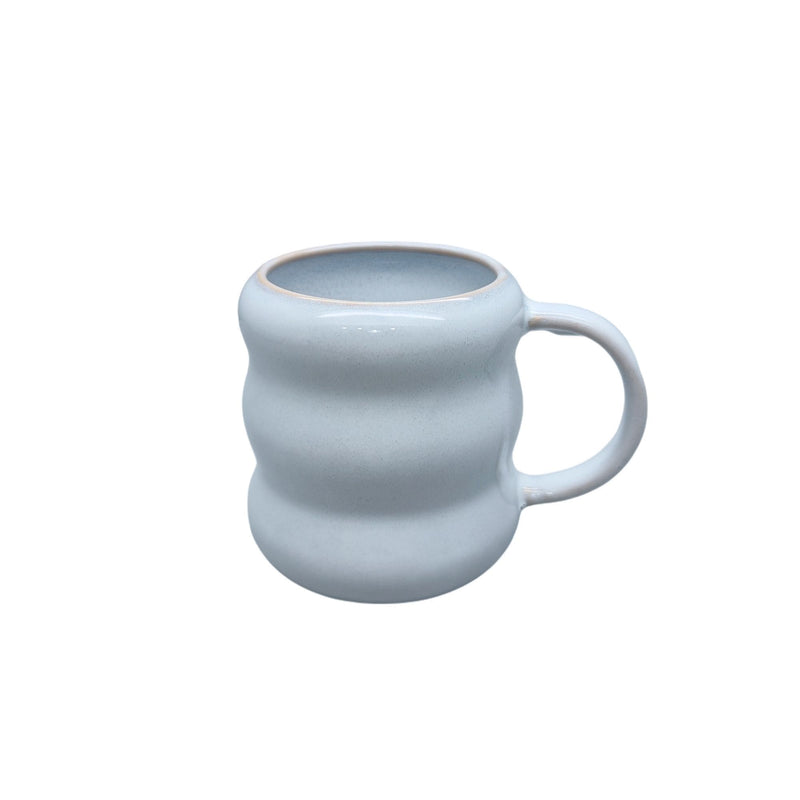 Durable Stoneware Ripple Mug, White, 14-oz M2U8