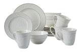 Gablehurst Stoneware Dinnerware Set with Mugs, Serves 4, 16-pc, Cream Reactive Glaze D5L0 - product image 1