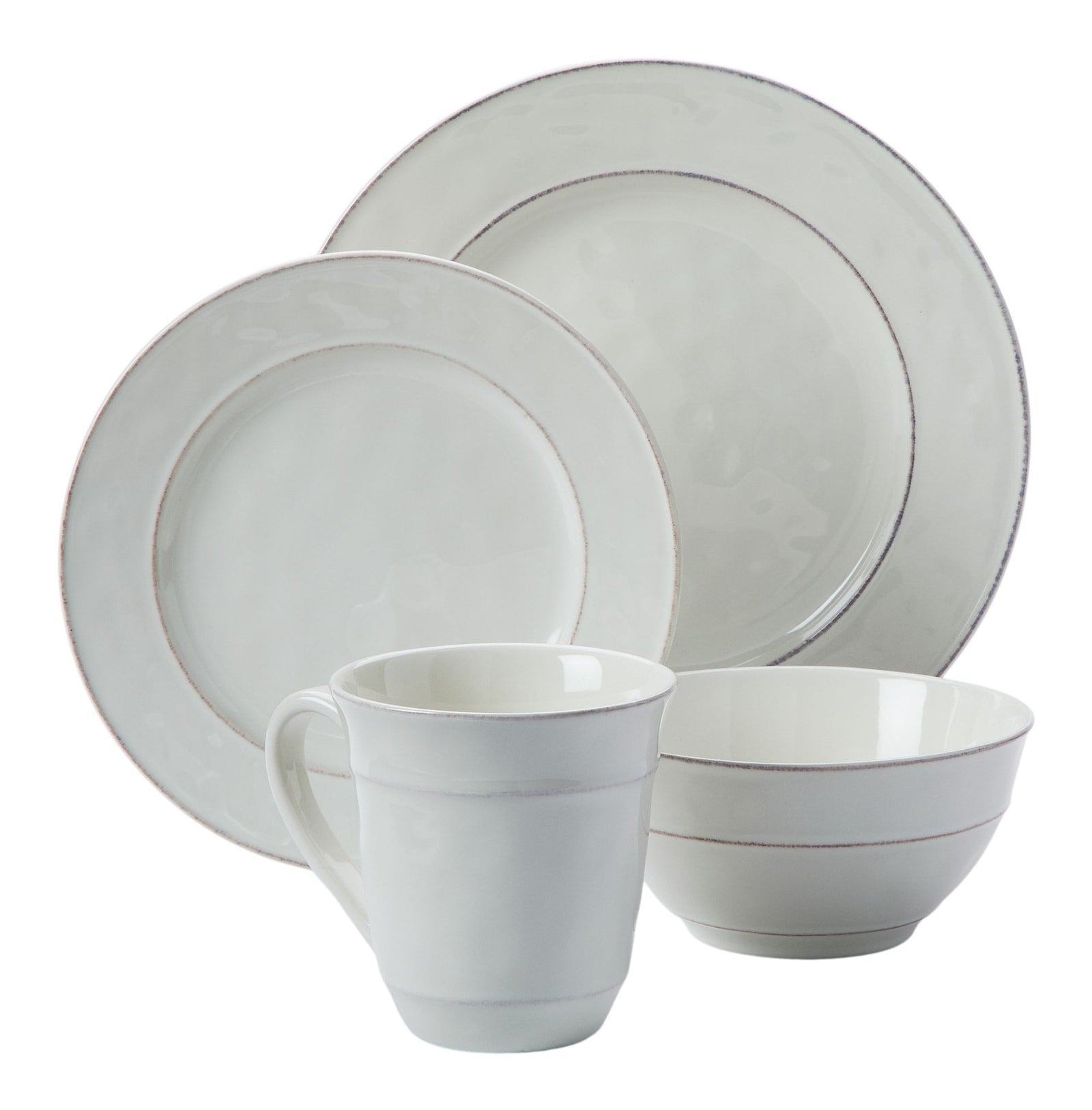 Gablehurst Stoneware Dinnerware Set with Mugs, Serves 4, 16-pc, Cream Reactive Glaze D5L0 - product image 5