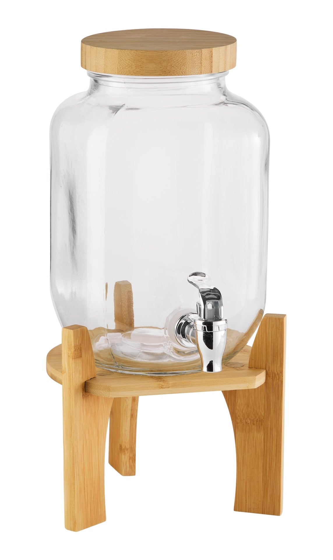 Glass Drink Dispenser, 4-L, with Bamboo Stand & Lid G5O7 - product image 1