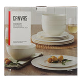 Highbury Ribbed New Bone Dinnerware Set, Serves 4, 12-pc, White J2K4 - product image 3