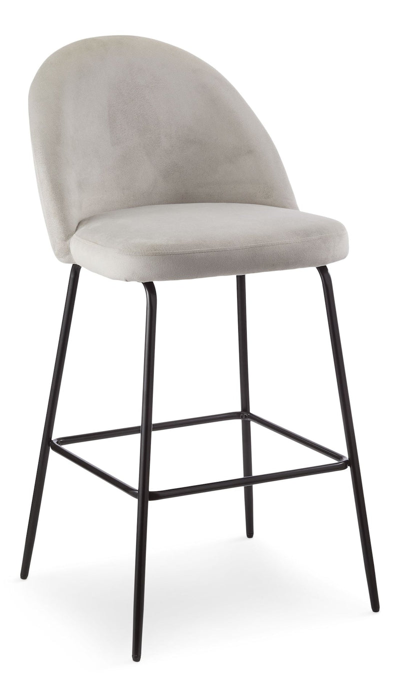 Koen Bar Elegant Counter Stool with Footrest, Grey F6G8