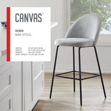 Koen Bar Elegant Counter Stool with Footrest, Grey G5Y9 - product image 5