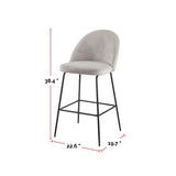 Koen Bar Elegant Counter Stool with Footrest, Grey G5Y9 - product image 6