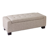 Louisa Upholstered Hinge-Top Storage Ottoman/Bench With Padded Seat, Light Grey A0Z6 - product image 1
