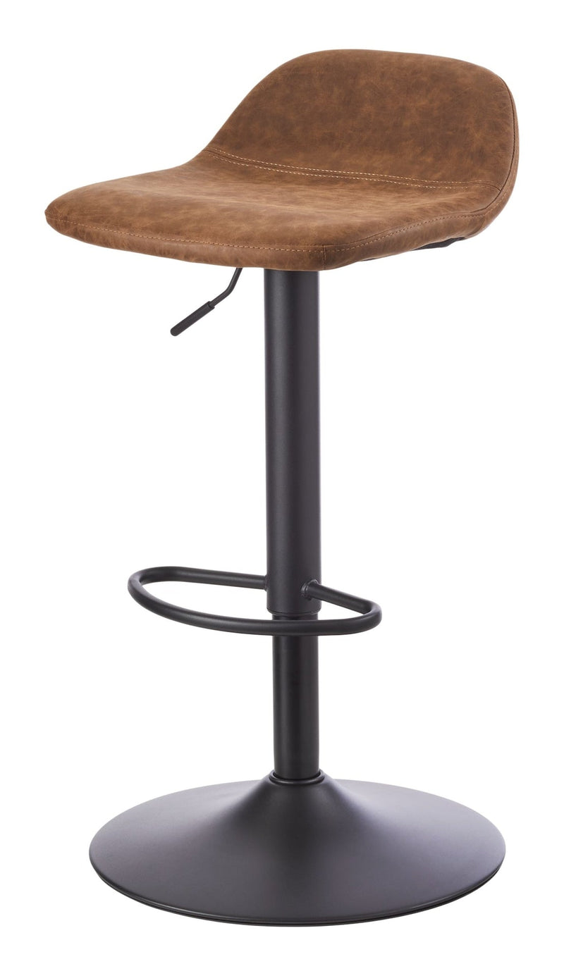 Luis Adjustable Height Gas Lift Swivel Bar Stool, Brown S6J6