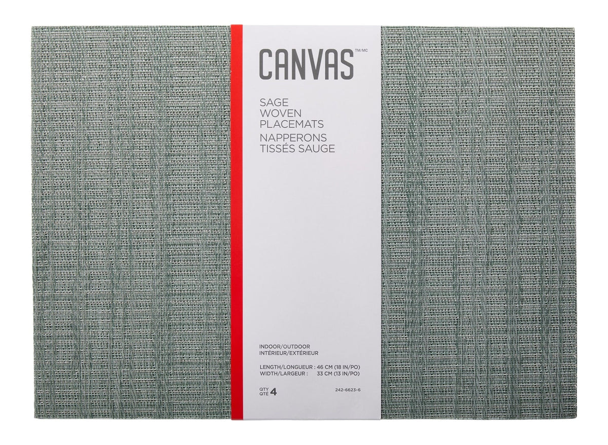 Lurex Rectangle Textilene Woven Placemat, Sage, 13-in x 18-in, 4-pk Y6D0 - product image 2