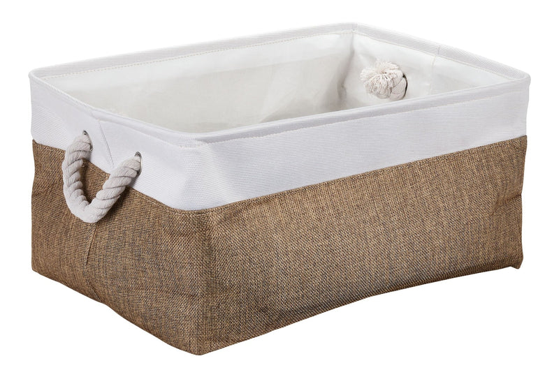 Olivia Two-Toned Fabric Square Storage Basket J3M8