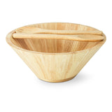 Rubberwood Tapered Salad Bowl & Servers, Tan U8Q8 - product image 1