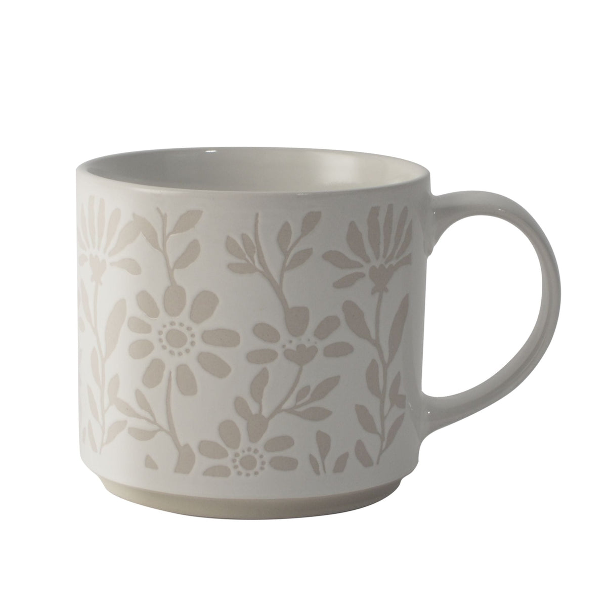Stackable Floral Stoneware Mug, 16-oz W1D8 - product image 1