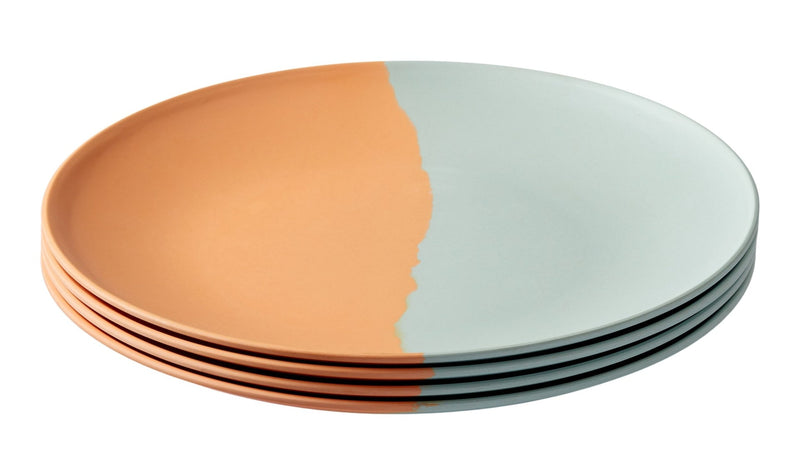 Two-Toned Side Plate Set, Round, Bamboo, 4-pk H9S7