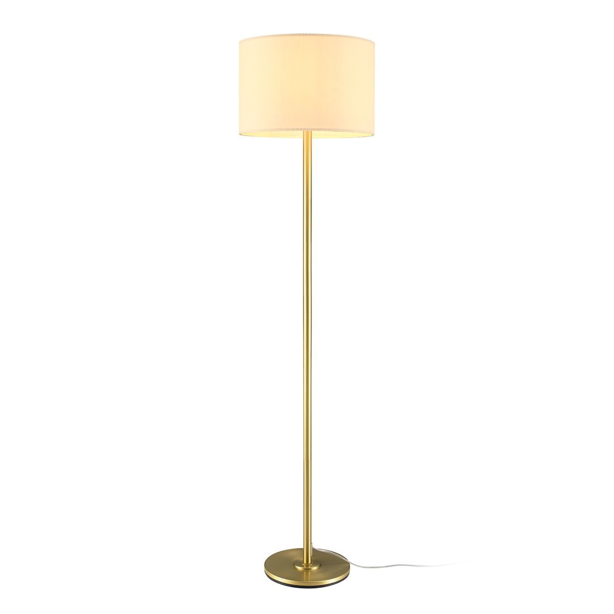White Drum Shade Floor Lamp, 16-in, Metallic Gold/Matte Brass C5Q9 - product image 2