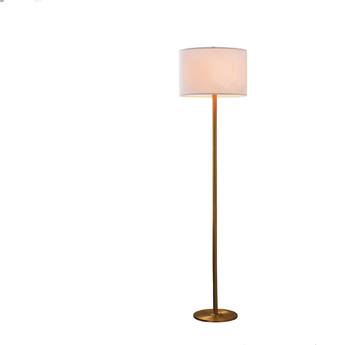 White Drum Shade Floor Lamp, 16-in, Metallic Gold/Matte Brass C5Q9 - product image 3