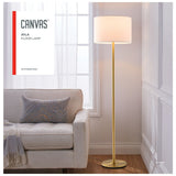 White Drum Shade Floor Lamp, 16-in, Metallic Gold/Matte Brass C5Q9 - product image 4