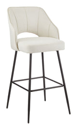 Yael Elegant Elevated Bar Stool with Back Rest, Creme I1M4 - product image 1
