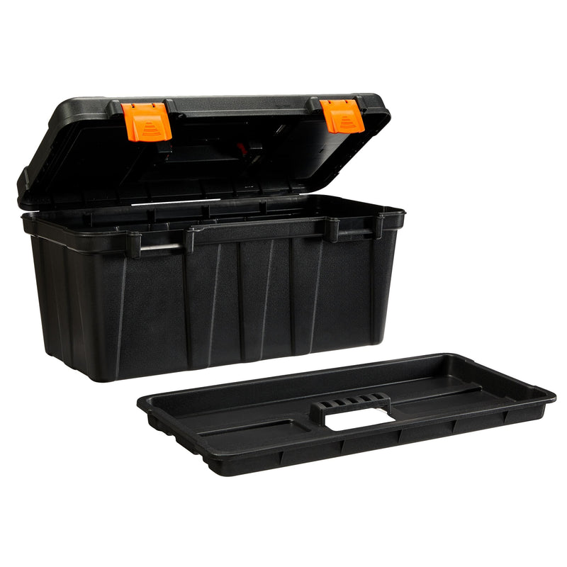 Portable Plastic Tool Box with Removable Tray, 20-in Q0Y4